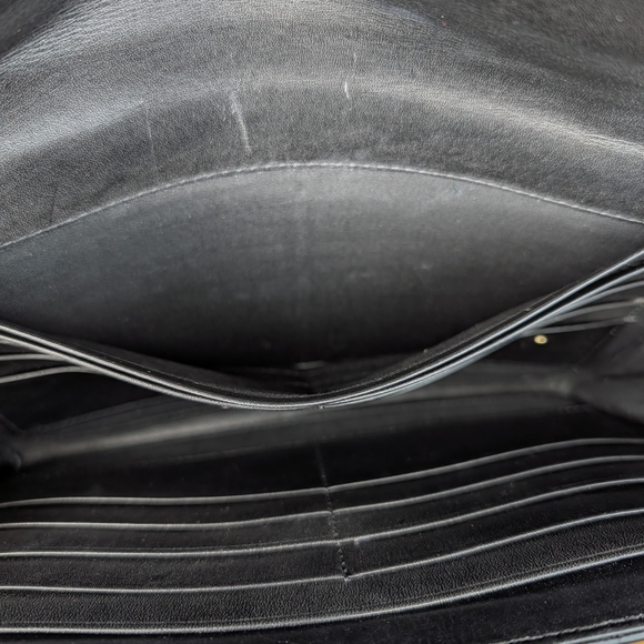 Halogen Black Patent Leather Envelope Style Clutch Wristlet Bag Purse Wallet - Picture 15 of 16